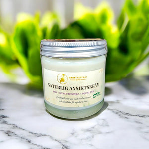 Grow Natural™ - Naturlig Ansiktskräm med Ros, Squalane & Hyaluronsyra