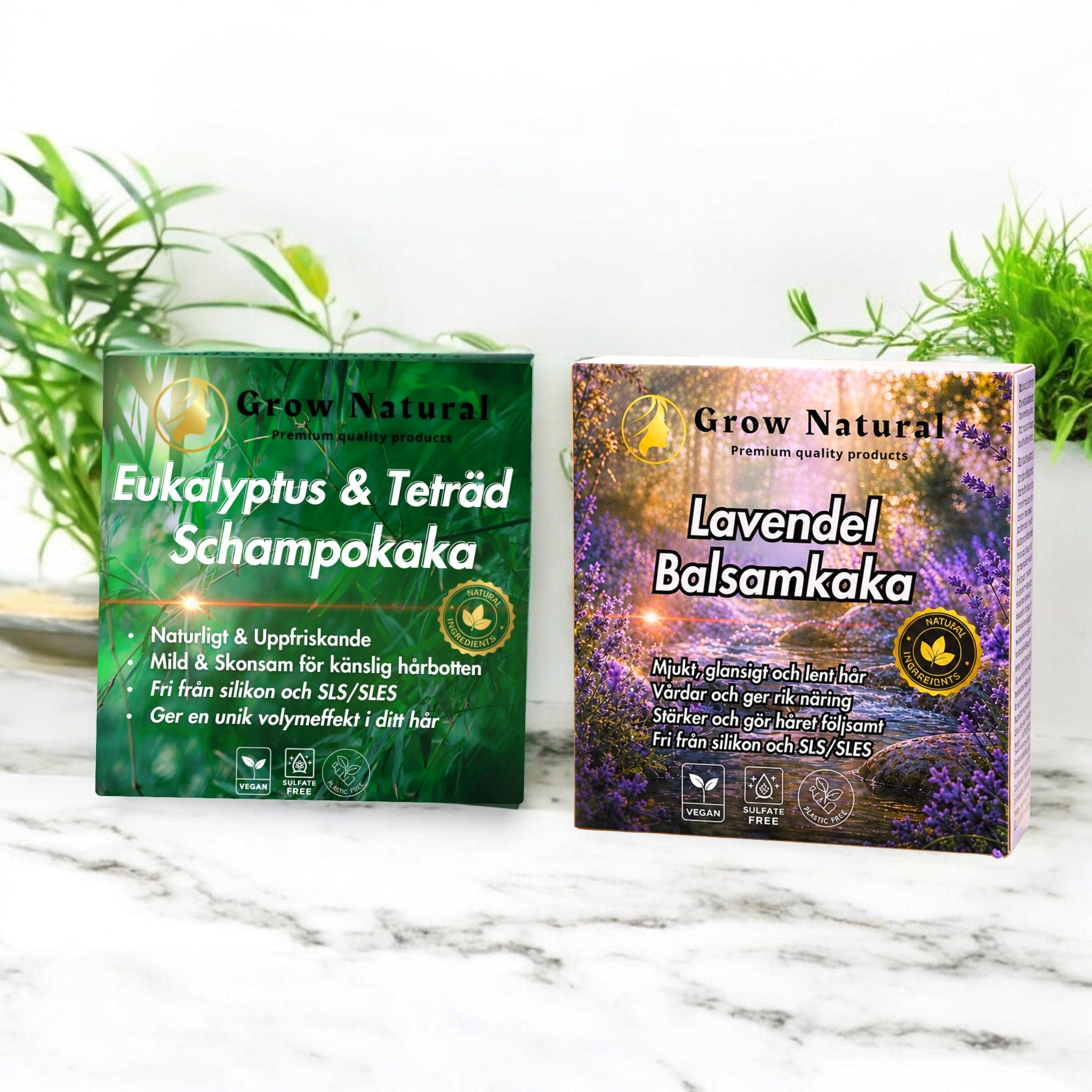 Grow Natural™ - Eukalyptus & Teträd schampo för känslig hårbotten