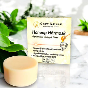 Grow Natural – Honung Hårmask – produktbild med förpackning