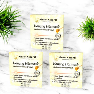Grow Natural – Honung Hårmask – flerpack produktfoto