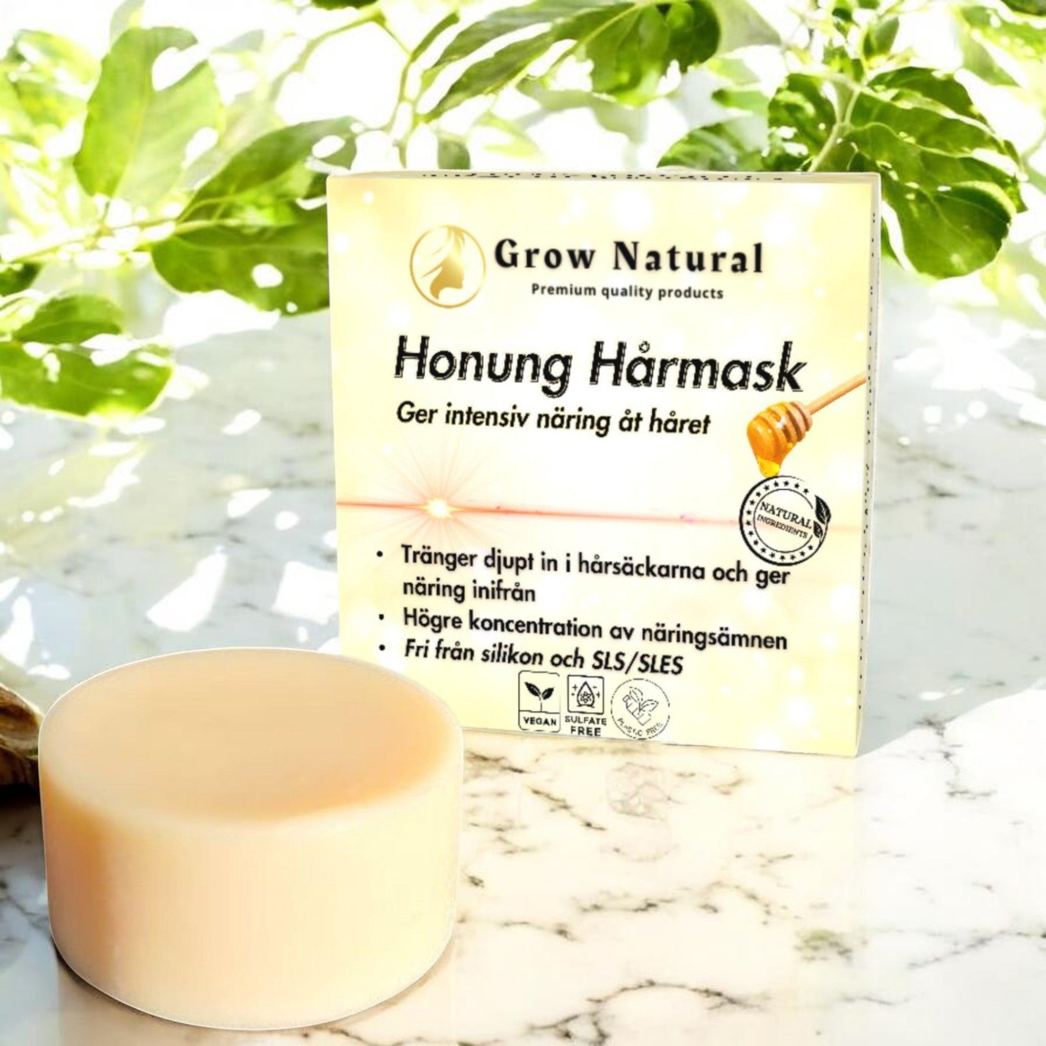 Grow Natural Honung Hårmask för intensiv näring av håret