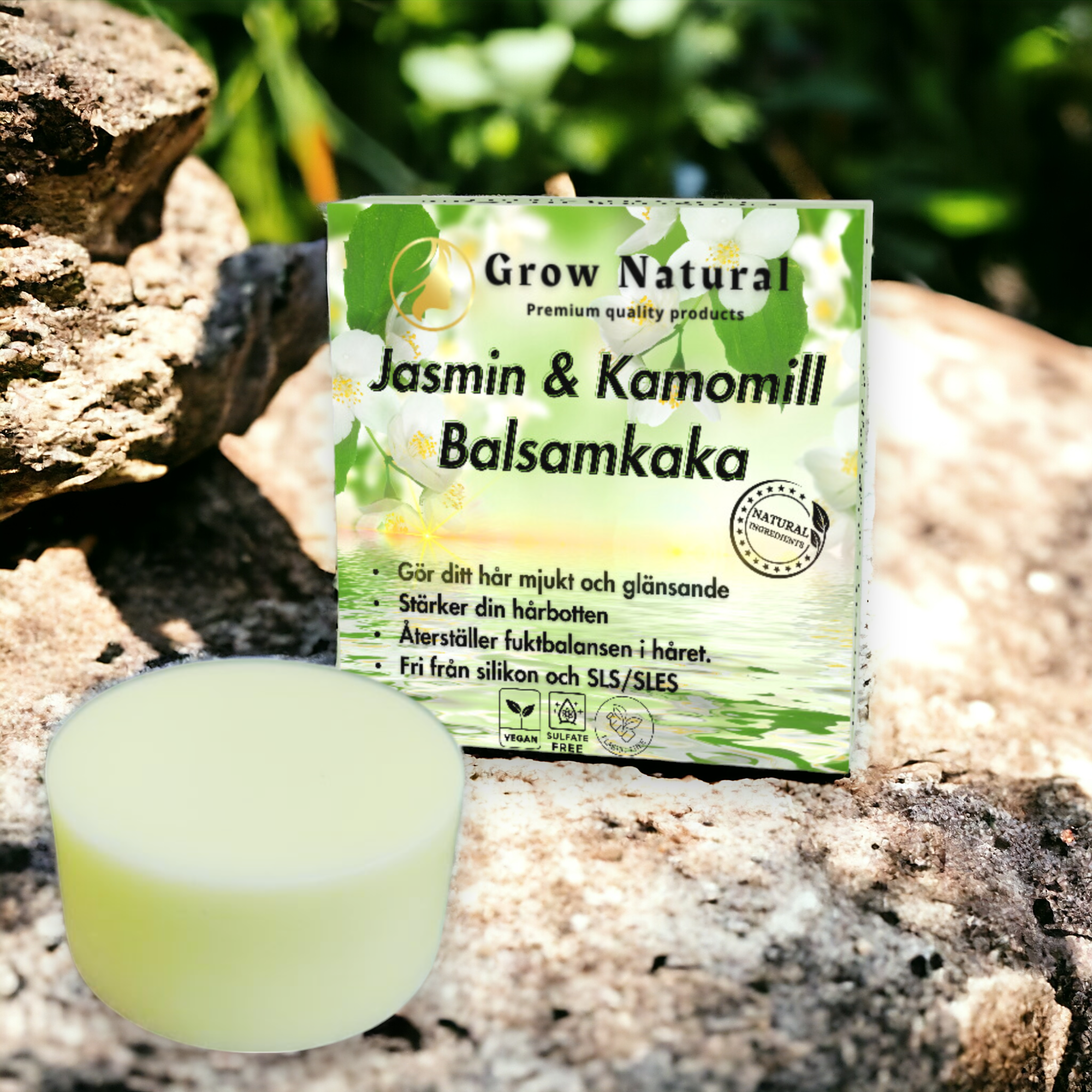 Grow Natural™ - Jasmin & Kamomill Balsam för ett lyckligare hår - Grownatural.se